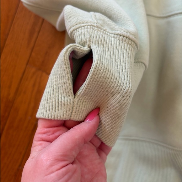 Light Green Offline by Aerie Quarter Zip Sweatshirt - Picture 2 of 10